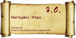 Hartyáni Olga névjegykártya